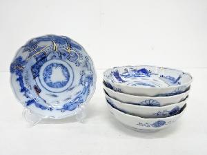 古伊万里　染付　松竹梅　なます皿5客揃